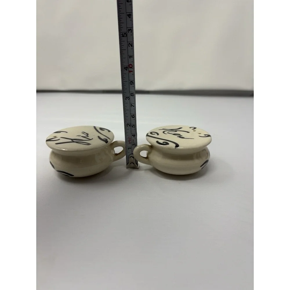 Vintage His and Hers‎ Antique Chamber Pot Salt and Pepper Shakers 1950's Set
